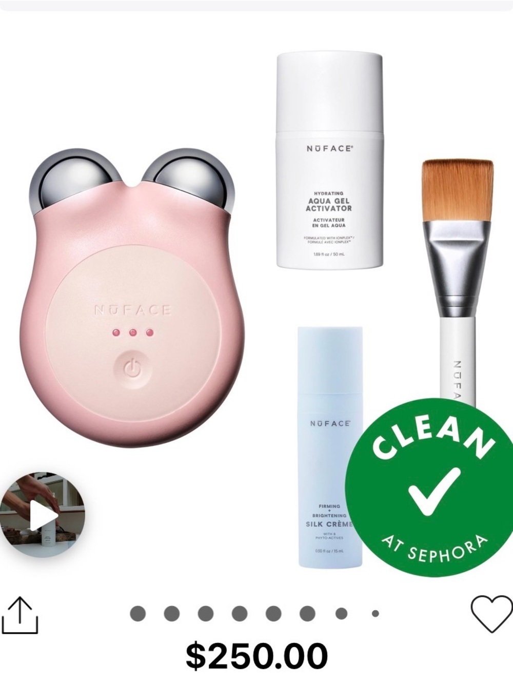 *READ* NuFACE Mini Facial Toning Device Set — Pink & Silver
